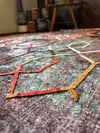 By Özer Halı Geometrik Desenli Kahve Tonları Renk Geçişli Saçaklı Makinede Yıkanabilir Modern Kilim