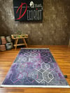 By Özer Halı Geometrik Desenli Mor Tonları Renk Geçişli Saçaklı Makinede Yıkanabilir Modern Kilim