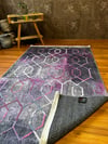 By Özer Halı Geometrik Desenli Mor Tonları Renk Geçişli Saçaklı Makinede Yıkanabilir Modern Kilim