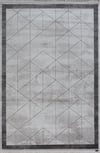By Özer Halı Gri Akrilik Pamuk Modern Bordürlü Desenli Karmen Halı Trend 4103A Salon Halısı
