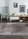 By Özer Halı Gri Akrilik Pamuk Modern Bordürlü Karmen Halı Trend 2809A Salon Halısı
