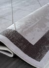 By Özer Halı Gri Akrilik Pamuk Modern Bordürlü Desenli Karmen Halı Trend 4103A Salon Halısı