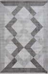 By Özer Halı Gri Akrilik Pamuk Modern Bordürlü Zigzak Desenli Karmen Halı Trend 4102A Salon Halısı