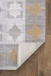 By Özer Halı Gri Halı Gold Detaylı Klasik Geometrik Desenli Karmen Halı Trend 008A Salon Halısı