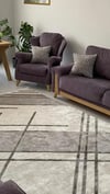 By Özer Halı Gri Renk Beyaz Desenli Saray Halı Crystal CR00A Salon Halısı