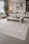 By Özer Halı Gri Renk Bordürlü Modern Stil Koza Halı Herrera 31248C Salon Halısı