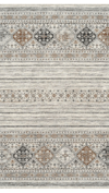 By Özer Halı Gri Renk Etnik Desenli Royal Halı Armonika YT04A Salon Halısı