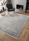 By Özer Halı Gri Renk Geometrik Desenli Modern Stil Karmen Halı Cosmos CS009Z Salon Halısı