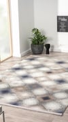 By Özer Halı Gri Renk Geometrik Şekilli Modern Stil Karmen Halı Soft 01802A Salon Halısı