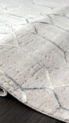 By Özer Halı Gri Renk Geometrik Şekilli Modern Stil Karmen Halı Soft 01805A Salon Halısı
