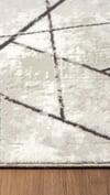 By Özer Halı Gri Renk Geometrik Şekilli Modern Stil Karmen Halı Tokyo 01703A Salon Halısı