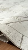 By Özer Halı Gri Renk Geometrik Şekilli Modern Stil Karmen Halı Tokyo 01703A Salon Halısı