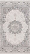 By Özer Halı Gri Renk Göbekli Bordürlü Klasik Stil Pigment Halı Vera Classic VRC06 Salon Halısı