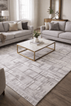 By Özer Halı Gri Renk Gri Desenli Modern Stil Artemis Halı Samoa 02378C Salon Halısı