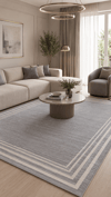 By Özer Halı Gri Renk Krem Bordürlü Nexus Baft 52319A Salon Halısı