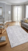 By Özer Halı Gri Renk Krem Desenli Modern Artemis Halı Dior 05856A Salon Halısı