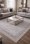 By Özer Halı Gri Renk Krem Desenli Modern Stil Artemis Halı Samoa 06433A Salon Halısı