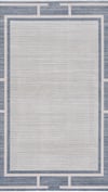By Özer Halı Gri Renk Mavi Bordürlü Modern Empera Halı Soho Chrome Crocus 5206 Salon Halısı