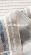 By Özer Halı Gri Renk Mavi Bordürlü Modern Stil Artemis Halı Romantik 02441B Salon Halısı