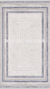 By Özer Halı Gri Renk Mavi Bordürlü Modern Stil Artemis Halı Romantik 02432B Salon Halısı