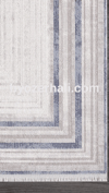 By Özer Halı Gri Renk Mavi Bordürlü Modern Stil Artemis Halı Romantik 02432B Salon Halısı
