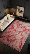 By Özer Halı Kırmızı Renk Desenli Modern Stil Karmen Halı Art AT003J Salon Halısı