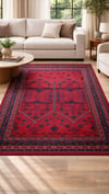 By Özer Halı Kırmızı Renk Otantik Stil Decoser Afgan Kilim 830 