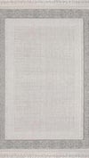 By Özer Halı Koyu Gri Renk Gri Bordürlü Modern Stil Flora Halı Ayşıl 6846D Salon Halısı