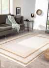 By Özer Halı Krem Halı Gold Kenar Çerçeveli Modern Karmen Halı Elit EL001S Salon Halısı