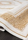 By Özer Halı Krem Halı Gold Kenar Çerçeveli Göbekli Klasik Stil Karmen Halı Elit EL002S Salon Halısı