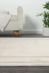 By Özer Halı Krem Renk Bej Bordürlü Modern Stil Koza Halı Lara A0251A Salon Halısı