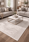By Özer Halı Krem Renk Bej Desenli Modern Stil Artemis Halı Samoa 06433C Salon Halısı