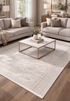 By Özer Halı Krem Renk Bej Desenli Modern Stil Artemis Halı Samoa 06433C Salon Halısı