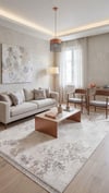 By Özer Halı Krem Renk Bordo Desenli Modern Stil Artemis Artex 02506C Salon Halısı