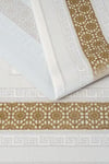By Özer Halı Krem Renk Gold Bordürlü Modern Stil Koza Halı Lara A0333D Salon Halısı