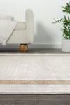 By Özer Halı Krem Renk Gold Bordürlü Modern Stil Koza Halı Lara A0333D Salon Halısı