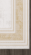 By Özer Halı Krem Renk Gold Çerçeveli Modern Stil Artemis Dior 02495C Salon Halısı