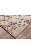 By Özer Halı Krem Renk Gold Detaylı Modern Saray Halı Pena PN05B Salon Halısı