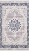 By Özer Halı Krem Renk Gri Bordürlü Klasik Stil Saray Halı Armoni Silver SV070A Salon Halısı