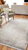 By Özer Halı Krem Renk Gri Bordürlü Modern Stil Karmen Halı Etro ET012G Salon Halısı