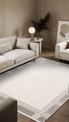 By Özer Halı Krem Renk Gri Bordürlü Modern Karmen Halı Fresco FC005G Salon Halısı