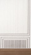 By Özer Halı Krem Renk Gri Bordürlü Modern Karmen Halı Fresco FC005G Salon Halısı