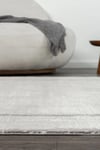 By Özer Halı Krem Renk Gri Bordürlü Modern Stil Koza Halı Lara A0250B Salon Halısı
