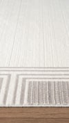 By Özer Halı Krem Renk Gri Bordürlü Modern Karmen Halı Fresco FC005G Salon Halısı