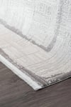 By Özer Halı Krem Renk Gri Bordürlü Modern Stil Koza Halı Lara A0250B Salon Halısı