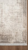 By Özer Halı Krem Renk Gri Bordürlü Modern Stil Karmen Halı Etro ET012G Salon Halısı