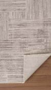 By Özer Halı Krem Renk Gri Desenli Modern Stil Saten Tekstil Moon MO102G Salon Halısı