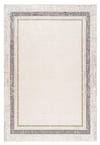 By Özer Halı Krem Renk Gri Gold Bordürlü Modern Stil Koza Halı Lara A3401B Salon Halısı