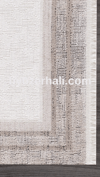 By Özer Halı Krem Renk Kahve Bordürlü Modern Stil Artemis Halı Romantik 02425A Salon Halısı