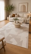 By Özer Halı Krem Renk Kahve Desenli Leke Tutmaz Pigment Soir SR03 Jüt Sisal Mutfak Halısı